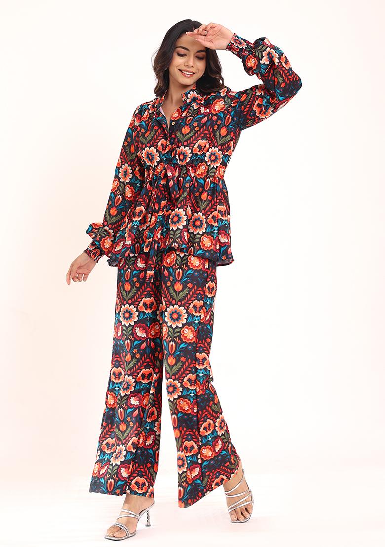 Multi Embroidered Muslin Co Ord Set