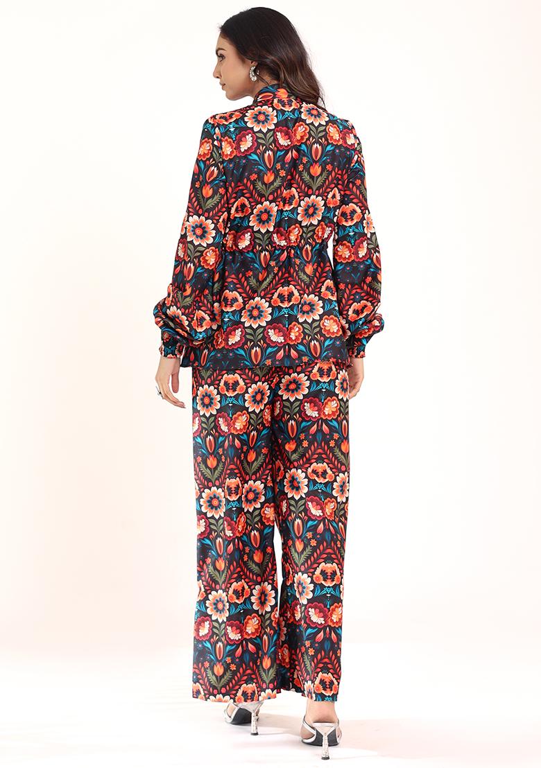 Multi Embroidered Muslin Co Ord Set