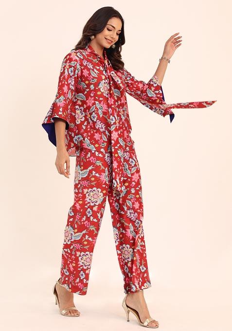 Multi Embroidered Muslin Co Ord Set