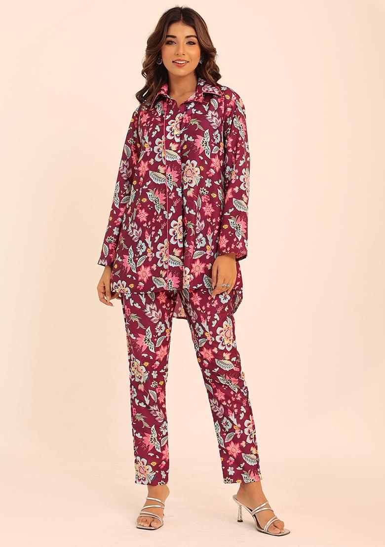 Multi Embroidered Muslin Co Ord Set