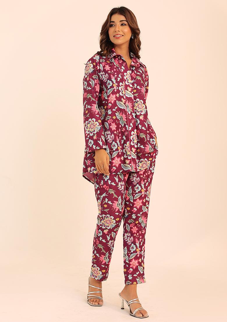 Multi Embroidered Muslin Co Ord Set