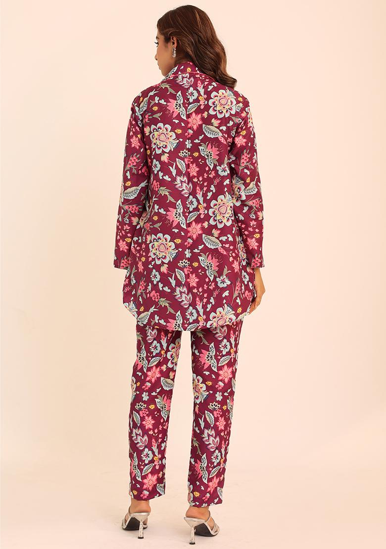 Multi Embroidered Muslin Co Ord Set