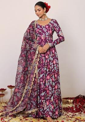 Multi Embroidered Georgette Anarkali Kurta Set