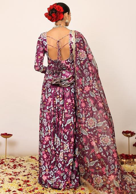 Multi Embroidered Georgette Anarkali Kurta Set