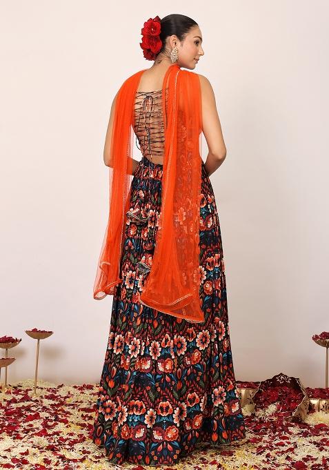 Multi Embroidered Georgette Anarkali Kurta Set