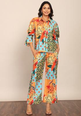 Multi Embroidered Georgette Co Ord Set