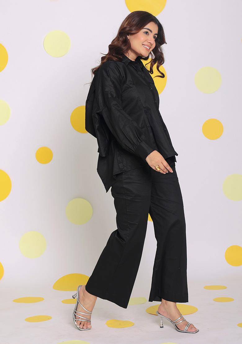 Black Printed  Cotton Co Ord Set