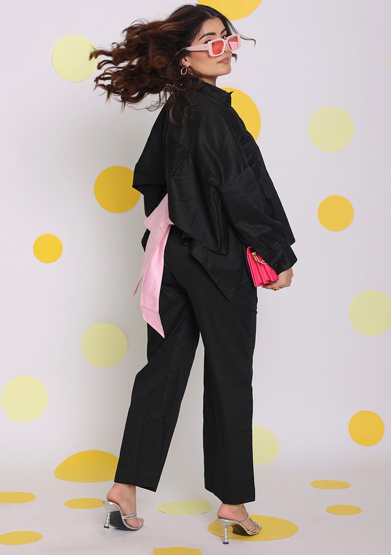 Black Printed  Cotton Co Ord Set