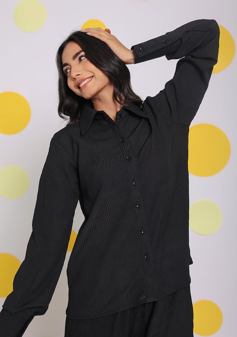 Black Printed  Cotton Co Ord Set