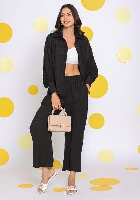 Black Printed  Cotton Co Ord Set