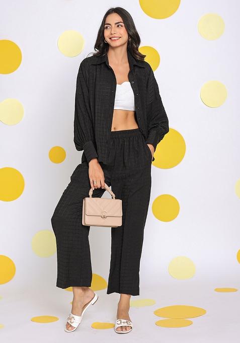 Black Printed  Cotton Co Ord Set