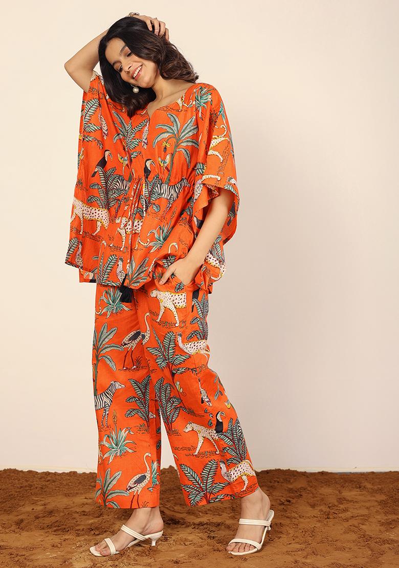 Multi Color Printed  Cotton Co Ord Set