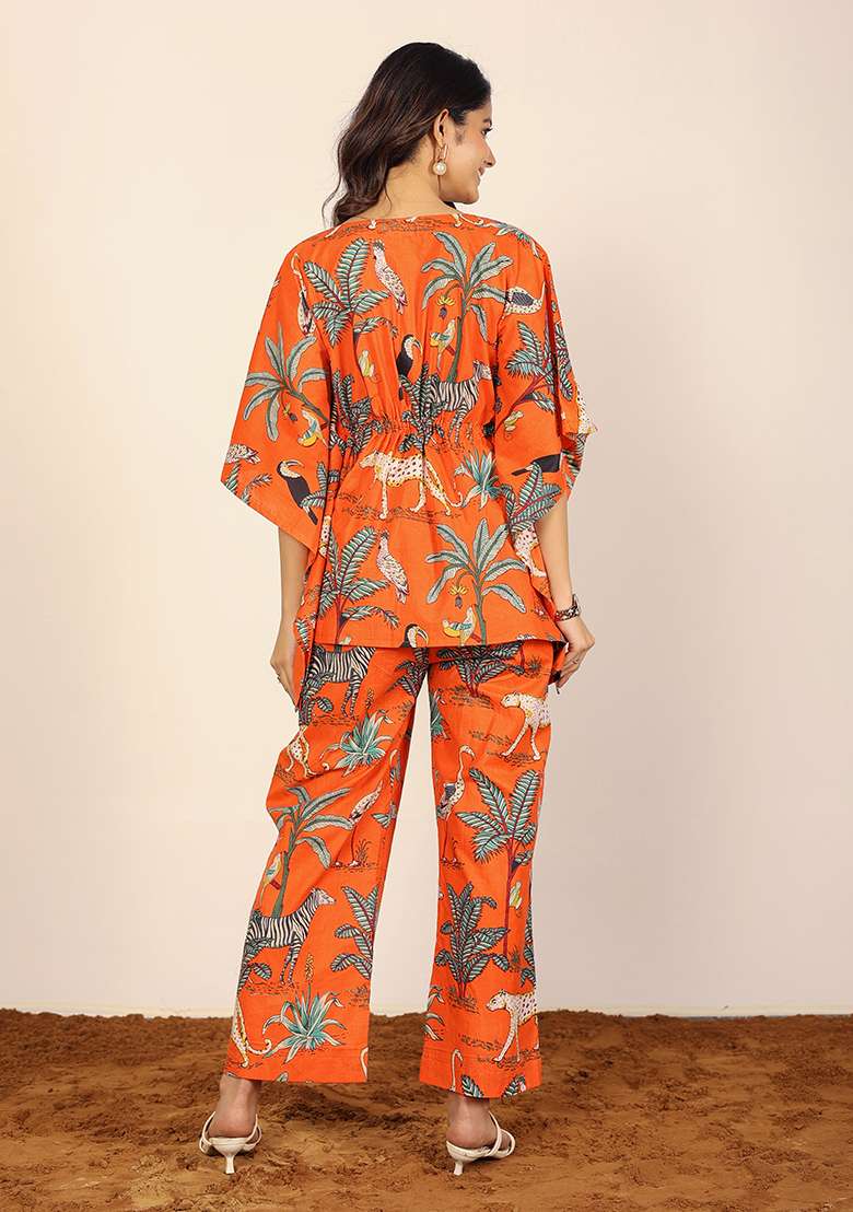 Multi Color Printed  Cotton Co Ord Set - Indya