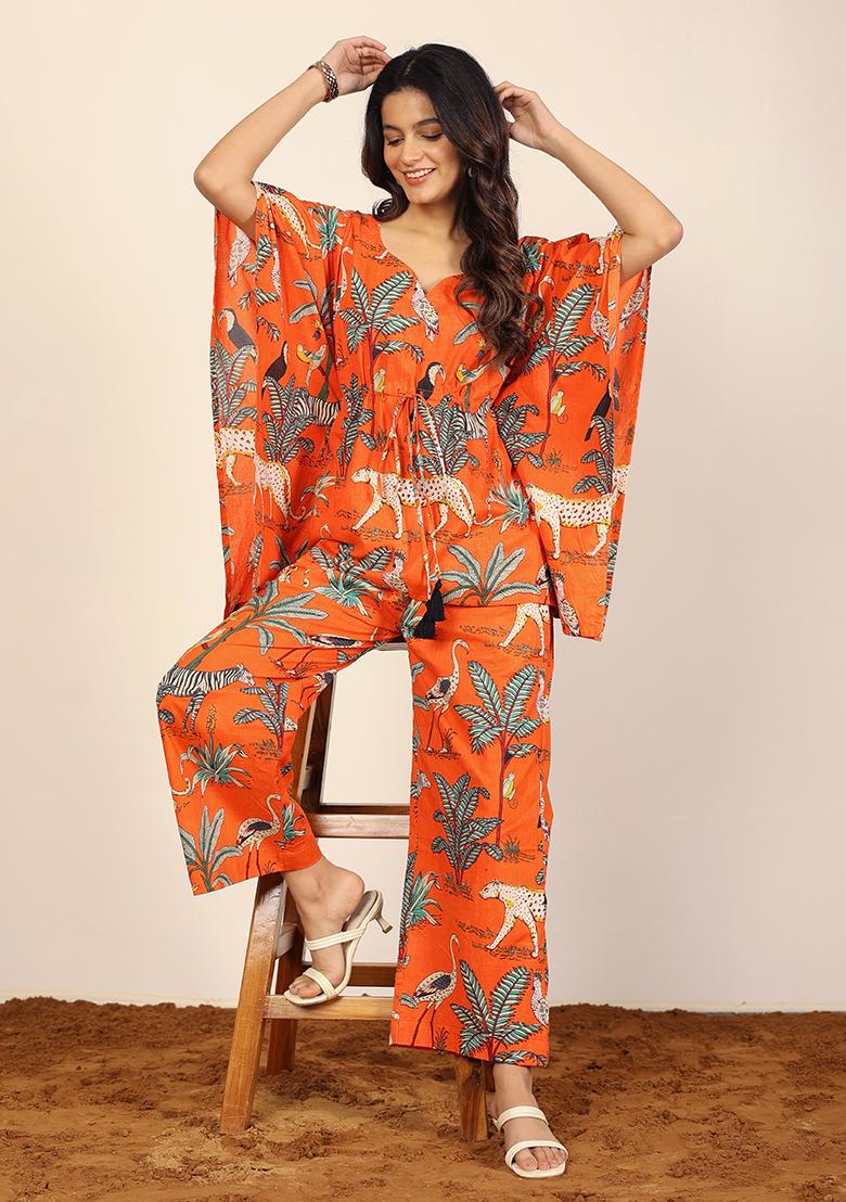 Multi Color Printed  Cotton Co Ord Set