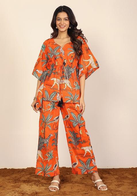 Multi Color Printed  Cotton Co Ord Set