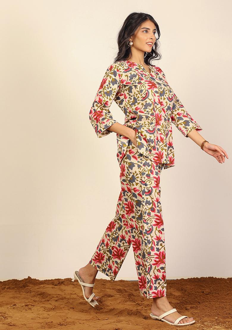 Multi Printed  Cotton Co Ord Set