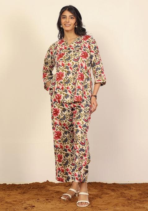 Multi Printed  Cotton Co Ord Set