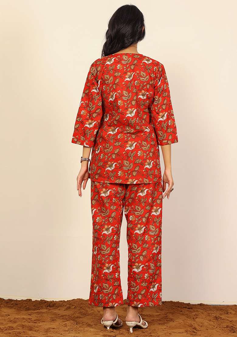 Multi Color Printed  Cotton Co Ord Set - Indya