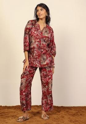 Pink And Multi Printed  Cotton Co Ord Set