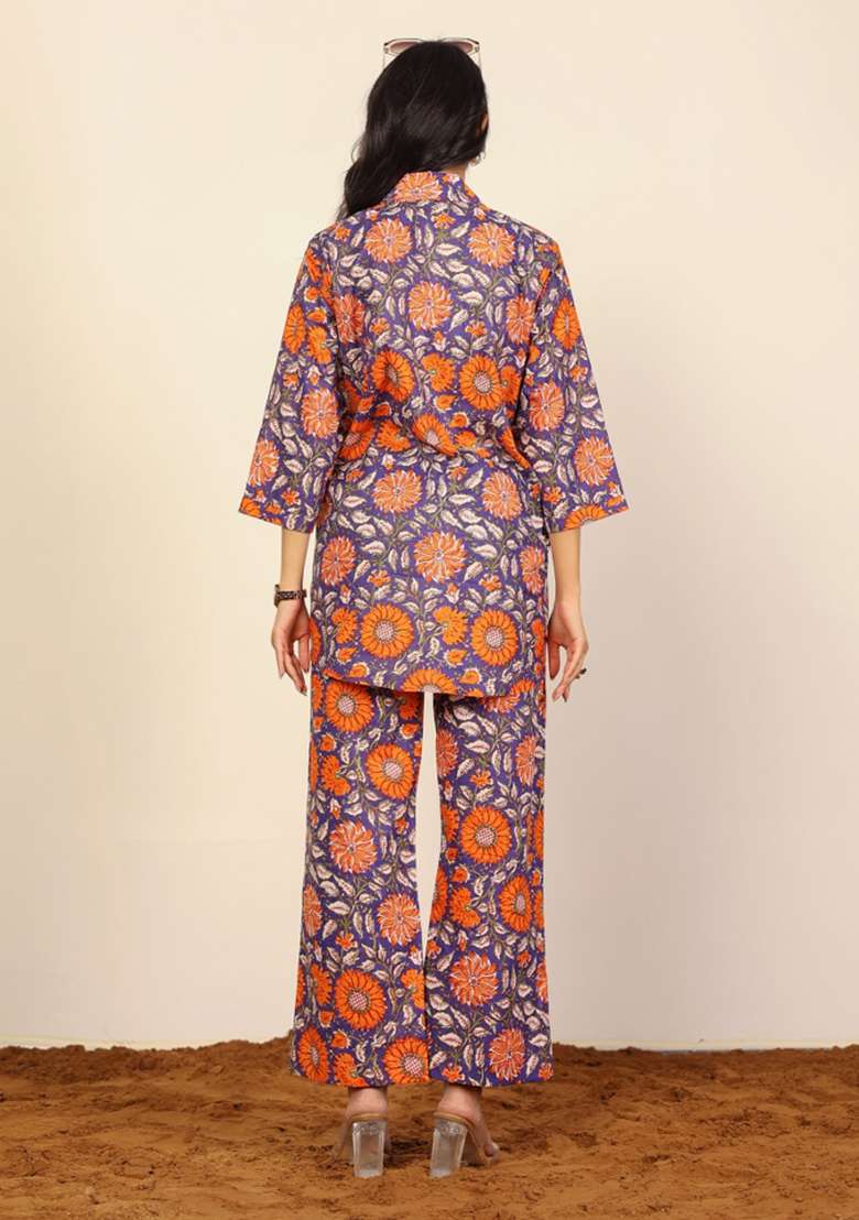Multi Color Printed  Cotton Co Ord Set - Indya