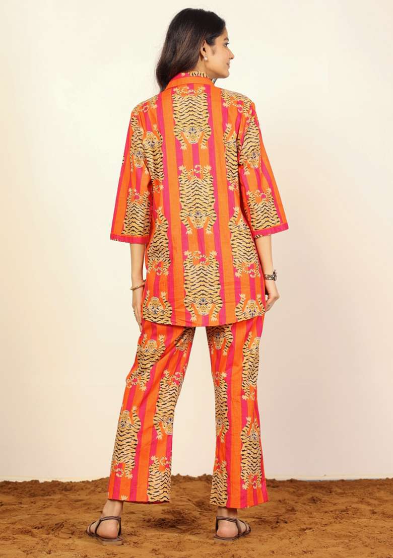 Multi Color Printed  Cotton Co Ord Set - Indya