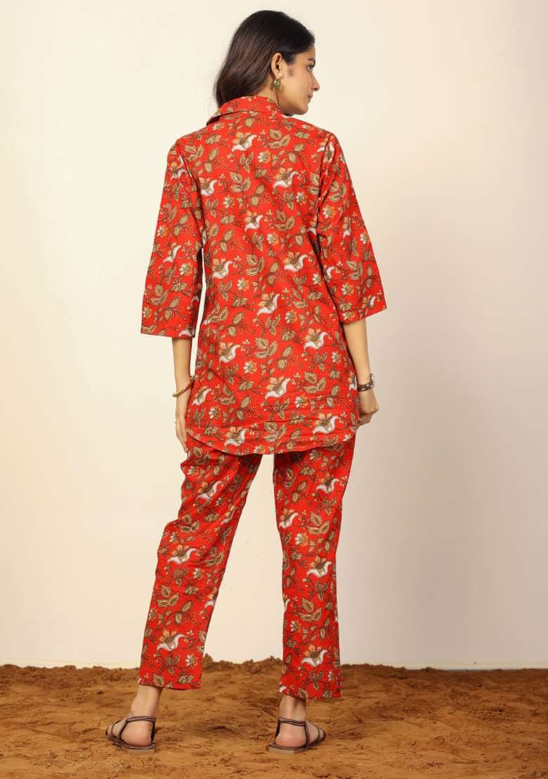 Multi Color Printed  Cotton Co Ord Set - Indya