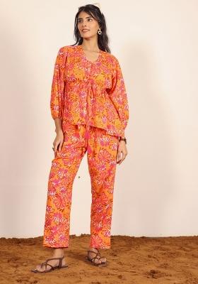 Multi Color Printed  Cotton Co Ord Set