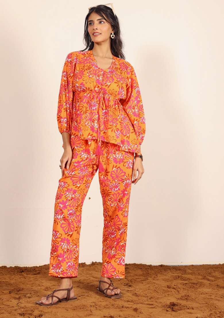 Multi Color Printed  Cotton Co Ord Set - Indya
