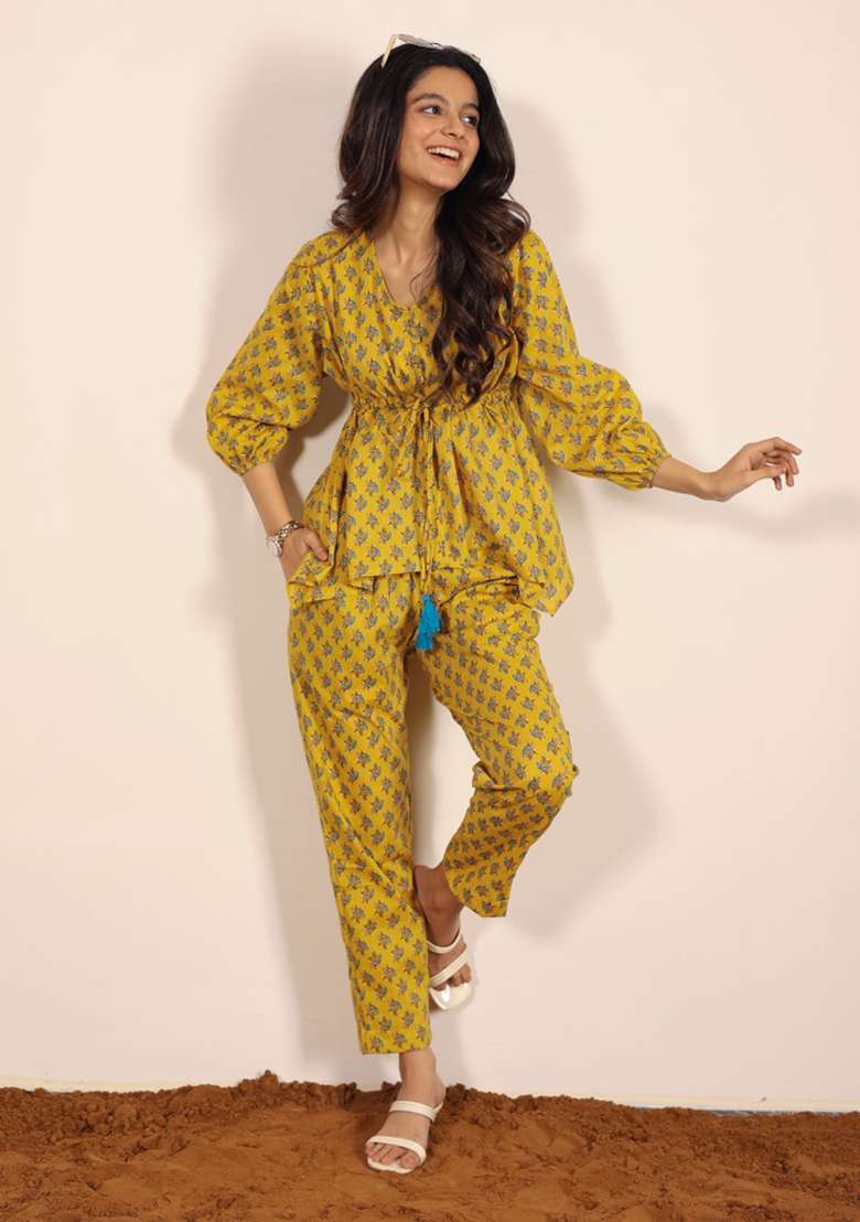 Multi Color Printed  Cotton Co Ord Set - Indya