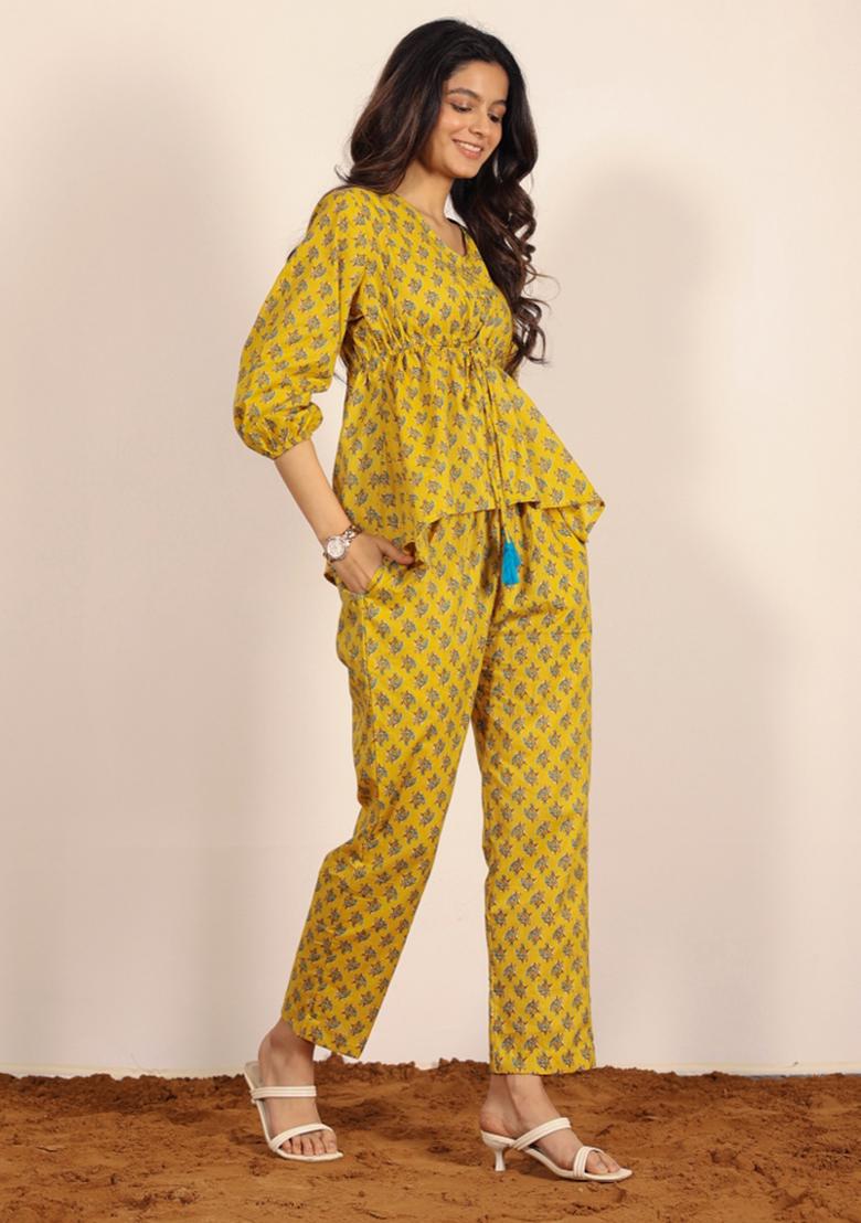 Multi Color Printed  Cotton Co Ord Set