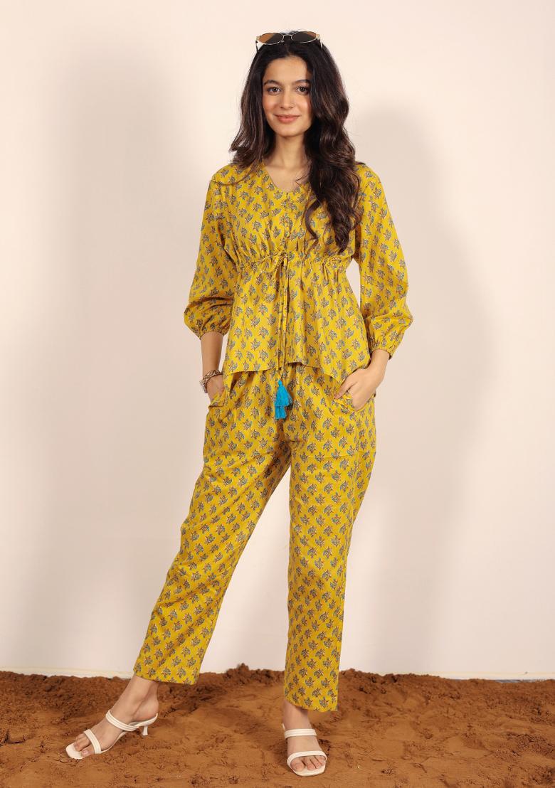 Multi Color Printed  Cotton Co Ord Set