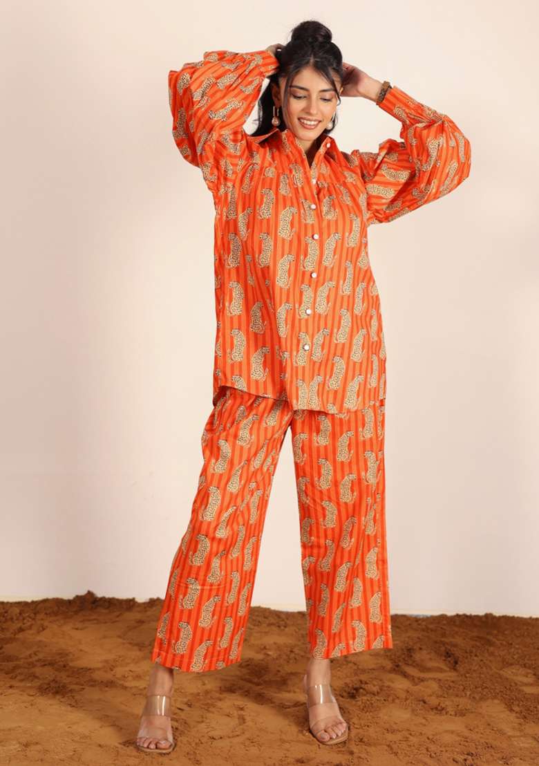Multi Color Printed  Cotton Co Ord Set - Indya