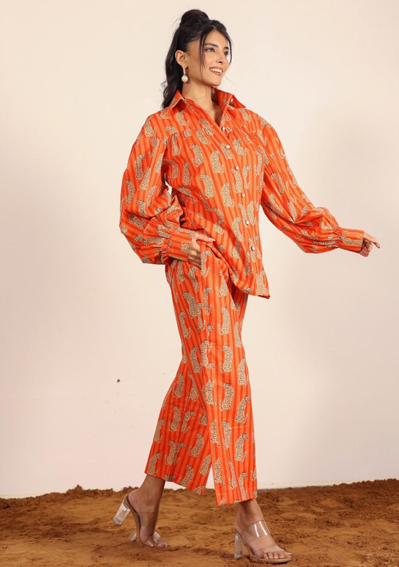 Multi Color Printed  Cotton Co Ord Set