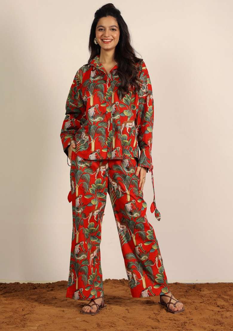 Multi Color Printed  Cotton Co Ord Set - Indya