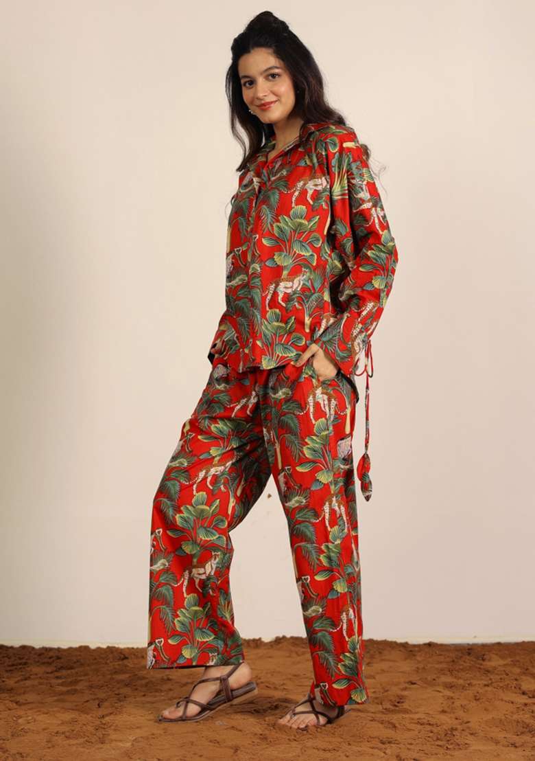 Multi Color Printed  Cotton Co Ord Set - Indya