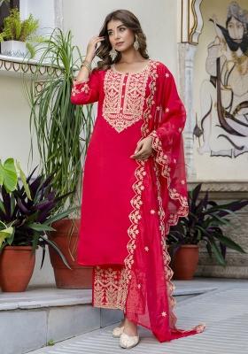 Pink Embroidered Silk Salwar Kameez
