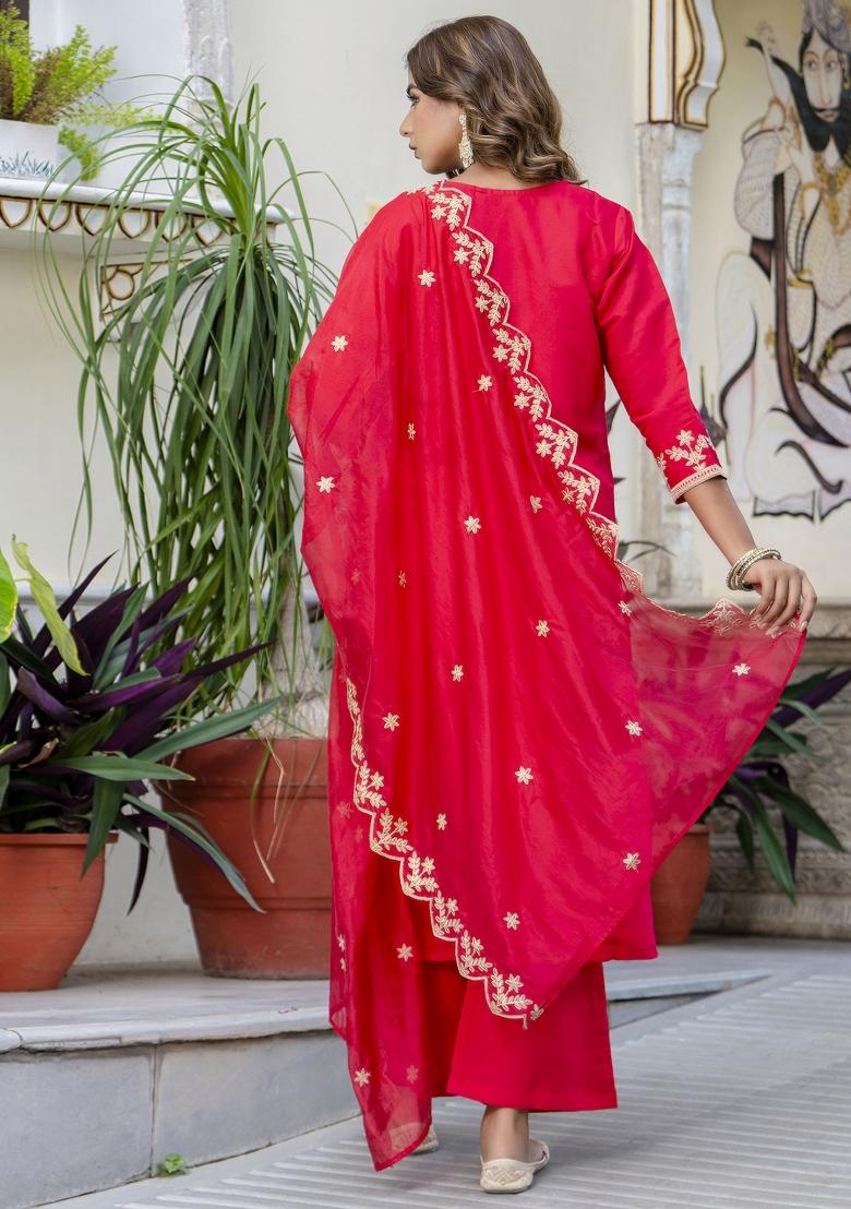 Pink Embroidered Silk Salwar Kameez