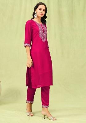 Pink Embroidered Silk Salwar Kameez