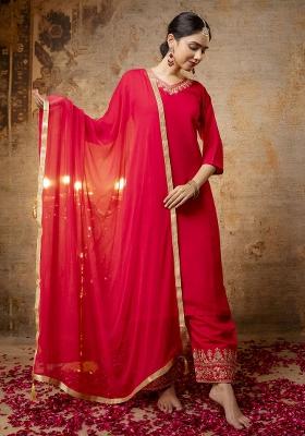 Pink Embroidered Silk Salwar Kameez