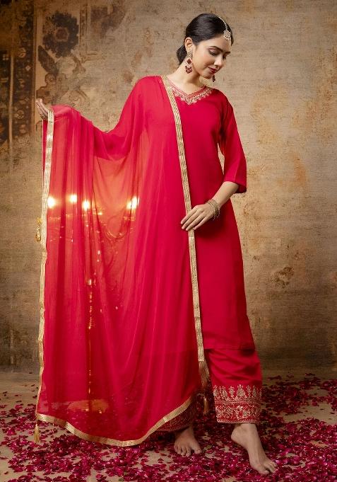 Pink Embroidered Silk Salwar Kameez