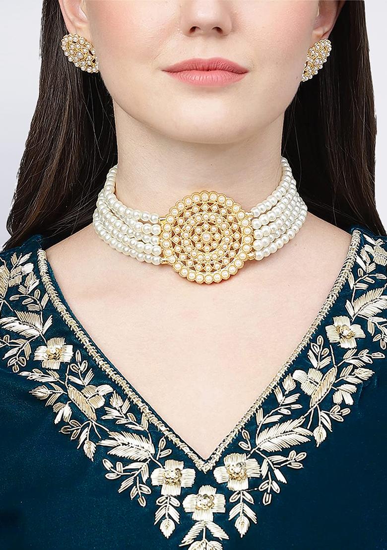 Morpeach Blue Embroidered Velvet Salwar Kameez With Dupatta