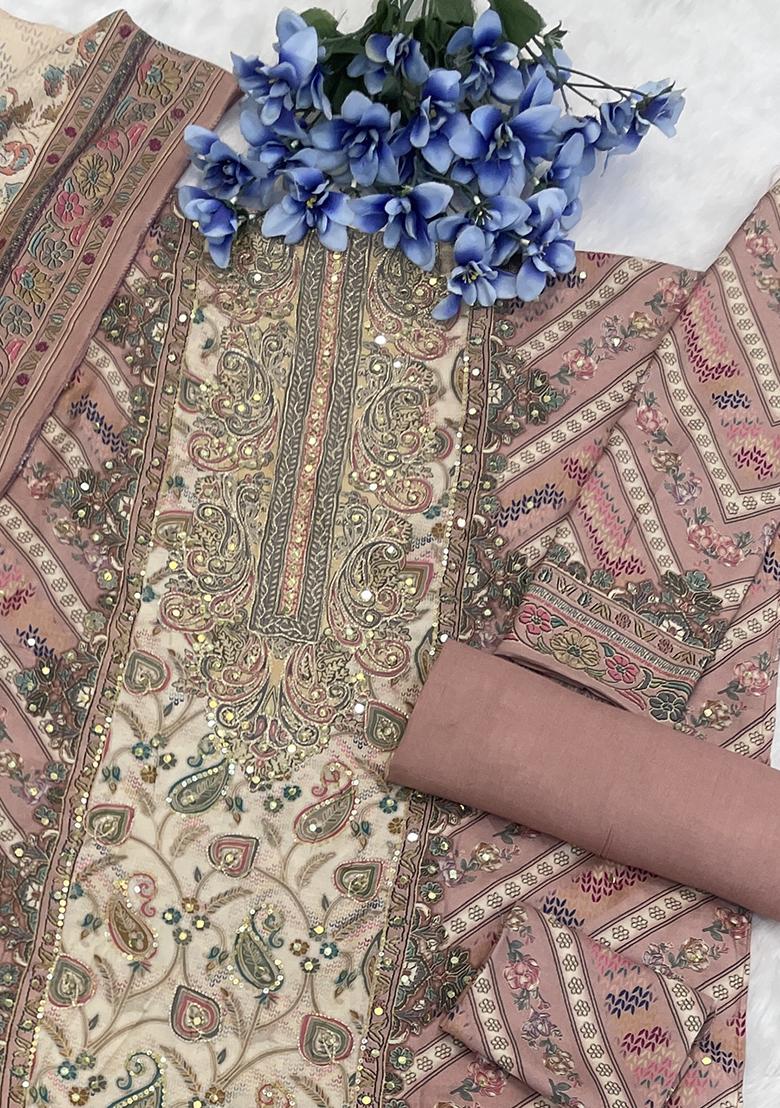 Pink Embroidered Viscose Pakistani Salwar Kameez With Dupatta