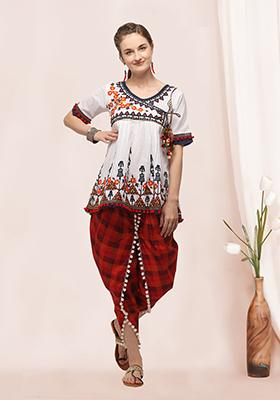 White Aari Work Cotton Salwar Kameez