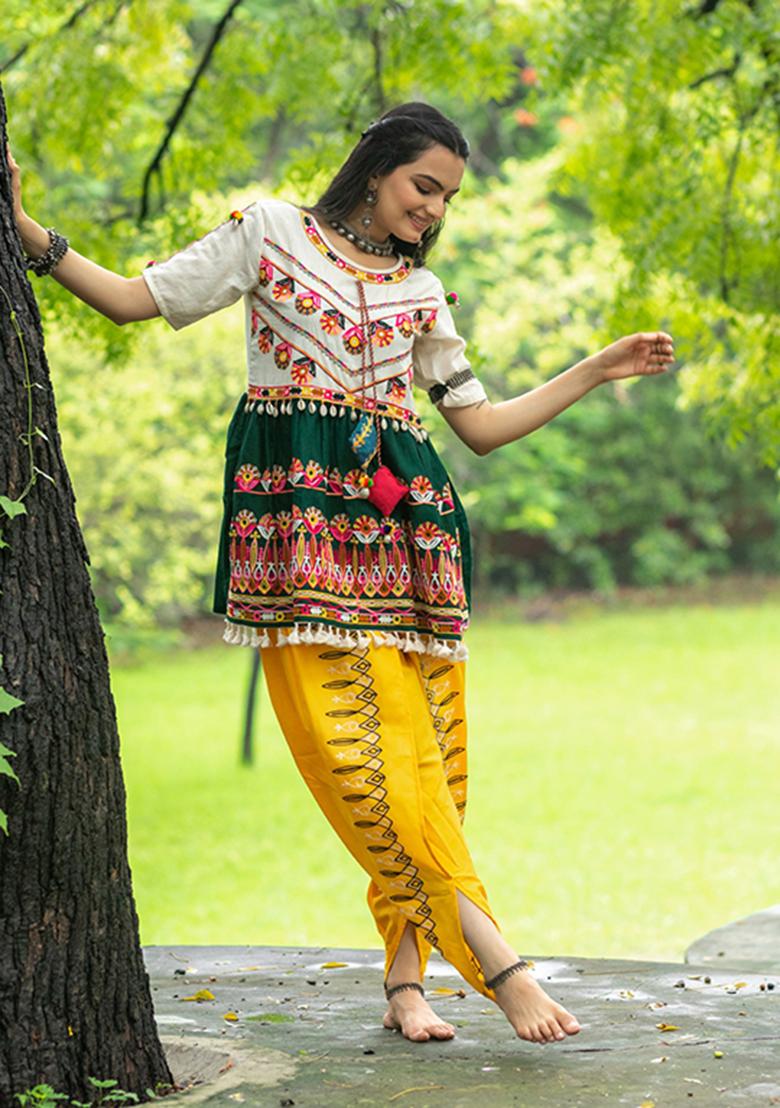 Green Aari Work Cotton Salwar Kameez