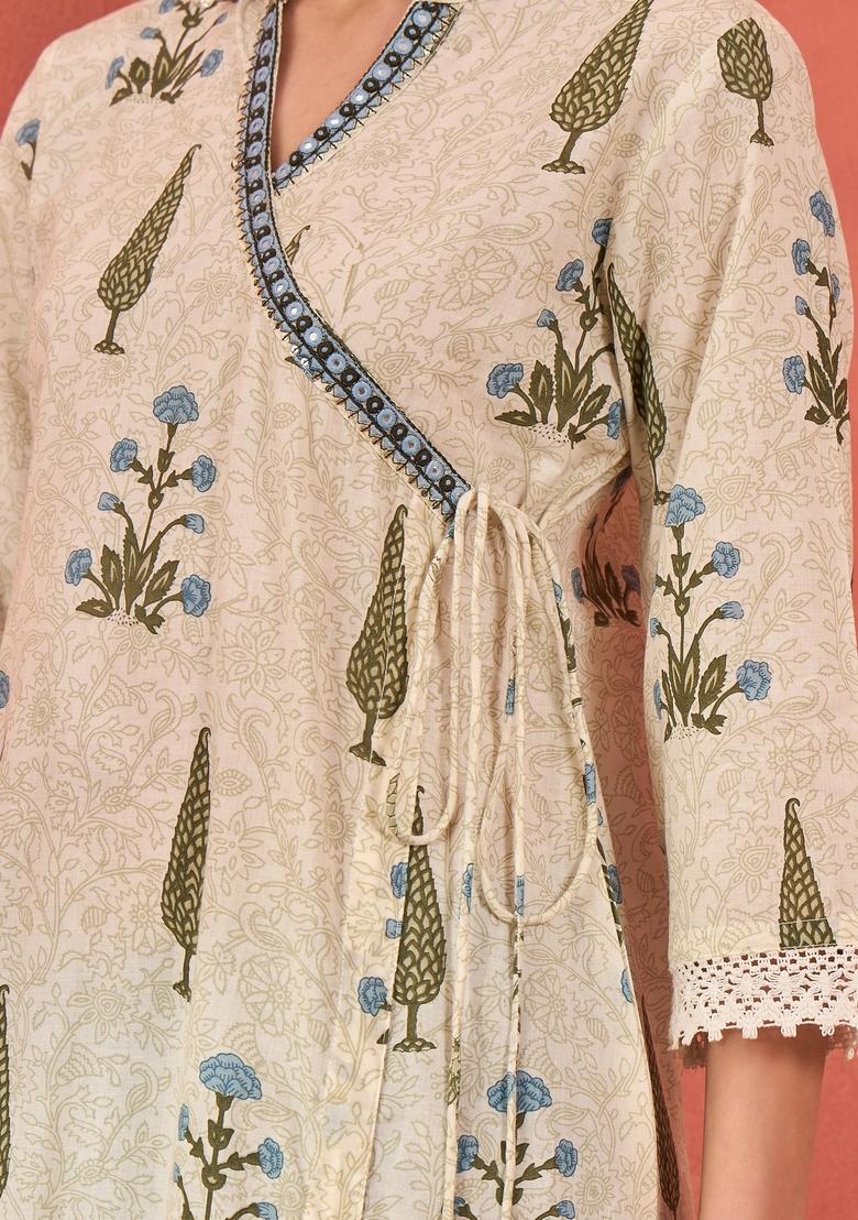 White Embroidered Cotton Salwar Kameez With Dupatta