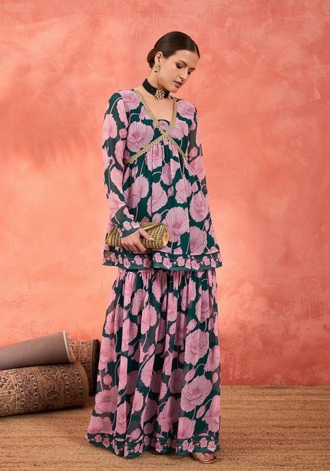sharara dress for engagement Engagement Sharara Salwar Kameez: Buy Sharara Salwar Kameez for Engagement Online at Indian Cloth Store