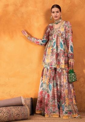 White Embroidered Polyester Co Ord Set