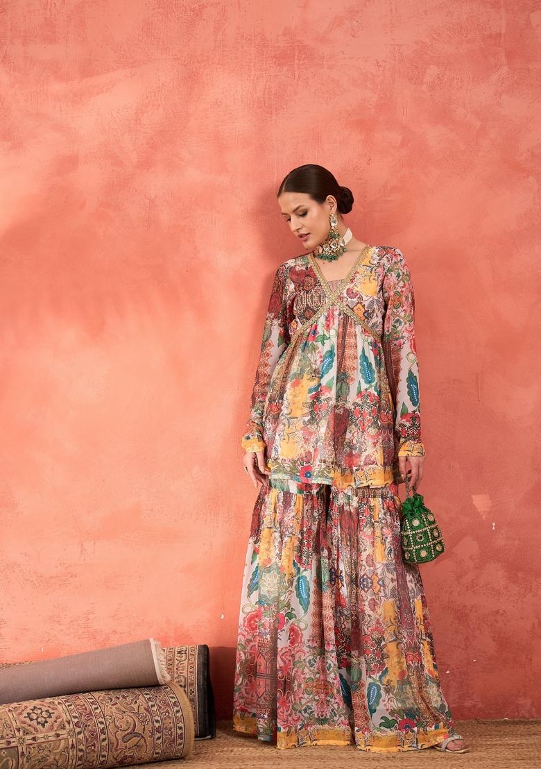 White Embroidered Polyester Co Ord Set