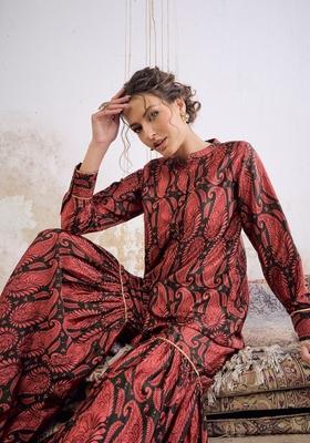 Emerald Green Embroidered Polyester Co Ord Set