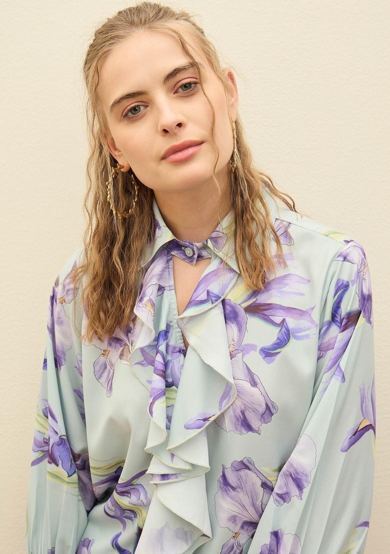 See Green Embroidered Polyester Co Ord Set